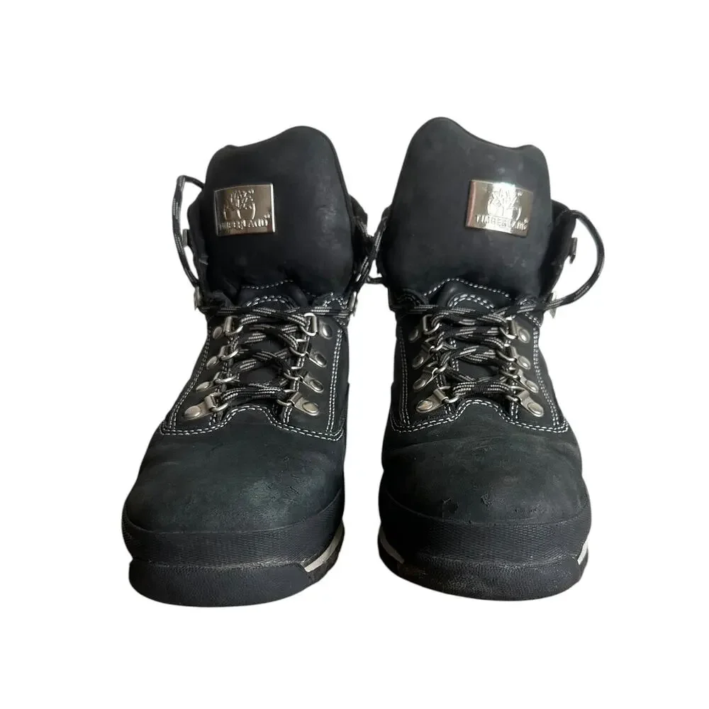 Timberland Euro Hiker Boots Black Nubuck Leather Waterproof Mens Size 12